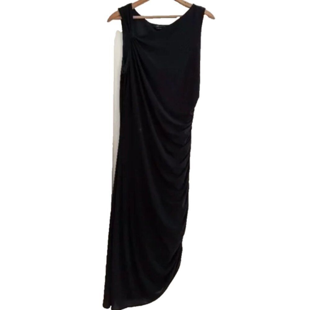 BCBG MaxAzria Little Black (Cocktail) Dress Sexy Ruched Size L Made in USA